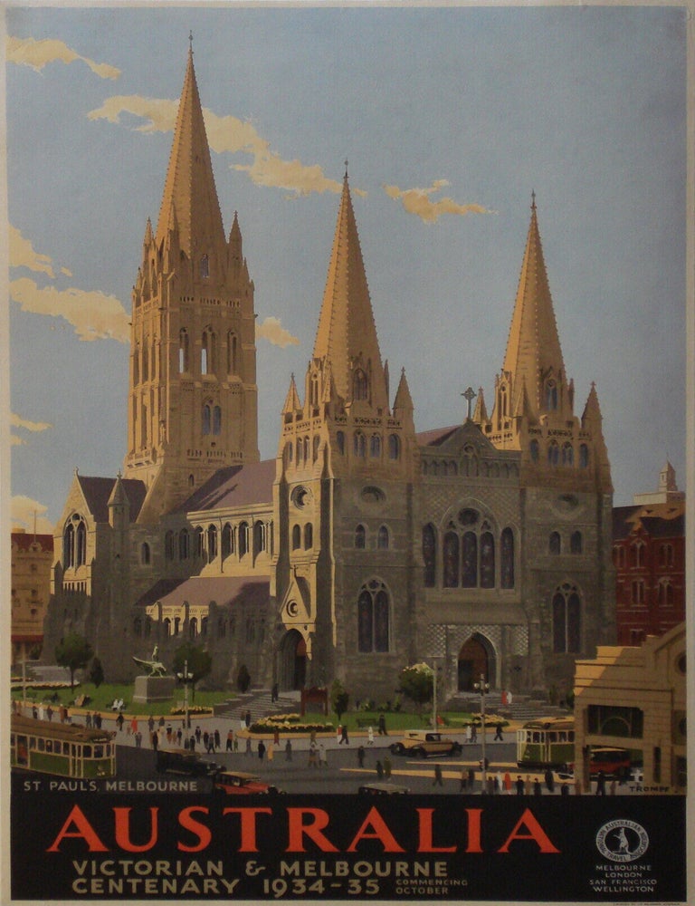 Item #CL129-158 Australia. Victorian And Melbourne Centenary. Percy Trompf, Australian.