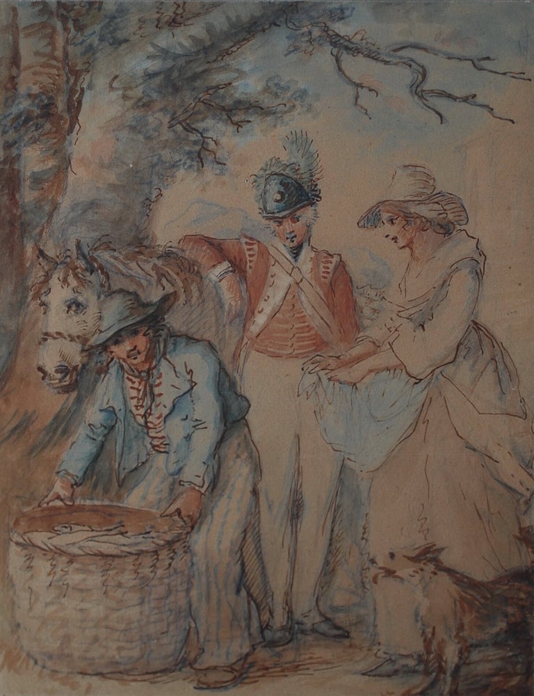 Item #CL140-11 [Soldier, Maiden And Fishmonger] and [Fishermen&rsquo;s Catch]. Attrib. Henry William Bunbury, British.