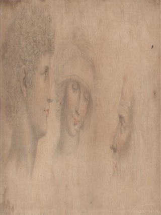 Item #CL140-7 [Three Head Studies]. Attrib. Benjamin West, Amer