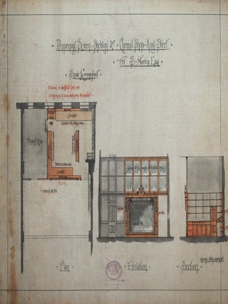 Item #CL141-53 Dispensing Screen-Shelving, Chemist Shop, King St., For S. Harris Esq. R. Shute