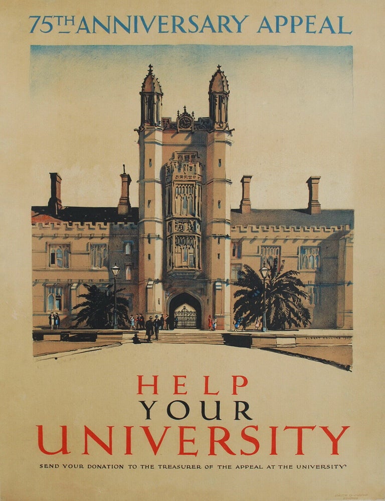 Item #CL143-83 Help Your University. 75th Anniversary Appeal [Sydney University]. Albert Collins, Aus.