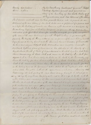 Item #CL161-9 Grant To The Reverend Samuel Marsden Of 18 Acres Of Land In The County Of...