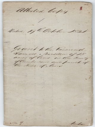 Grant To The Reverend Samuel Marsden Of 18 Acres Of Land In The County Of Cumberland And Parish Of The Field Of Mars [Marsfield, NSW]