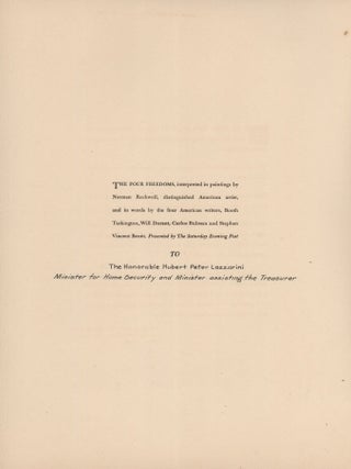 The Four Freedoms [Of Speech, Of Worship, From Want And From Fear]