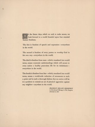 The Four Freedoms [Of Speech, Of Worship, From Want And From Fear]
