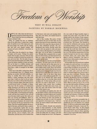 The Four Freedoms [Of Speech, Of Worship, From Want And From Fear]