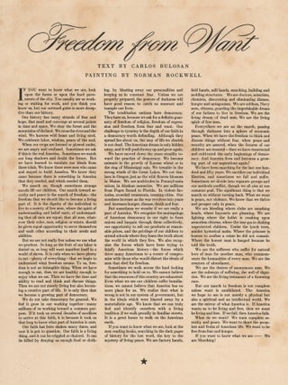 The Four Freedoms [Of Speech, Of Worship, From Want And From Fear]