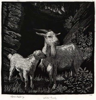 Item #CL166-108 White Goats. Lionel Lindsay, Aust