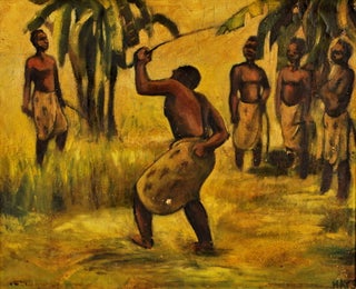 Item #CL166-77 [Ritual With Five Papua New Guinea Men]. Bette Hays, b.1922 Australian