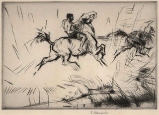 Item #CL168-13 [Horse And Rider Splashing Through The Surf]. Edmund Blampied, British
