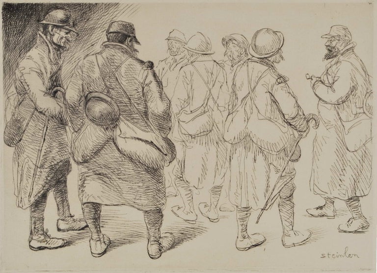 Item #CL168-134 [A Gathering Of Soldiers]. Alexandre Théophile Steinlen, French.