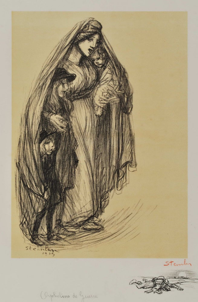 Item #CL168-135 Orphelins De Guerre (Orphans Of War). Alexandre Théophile Steinlen, Fr.
