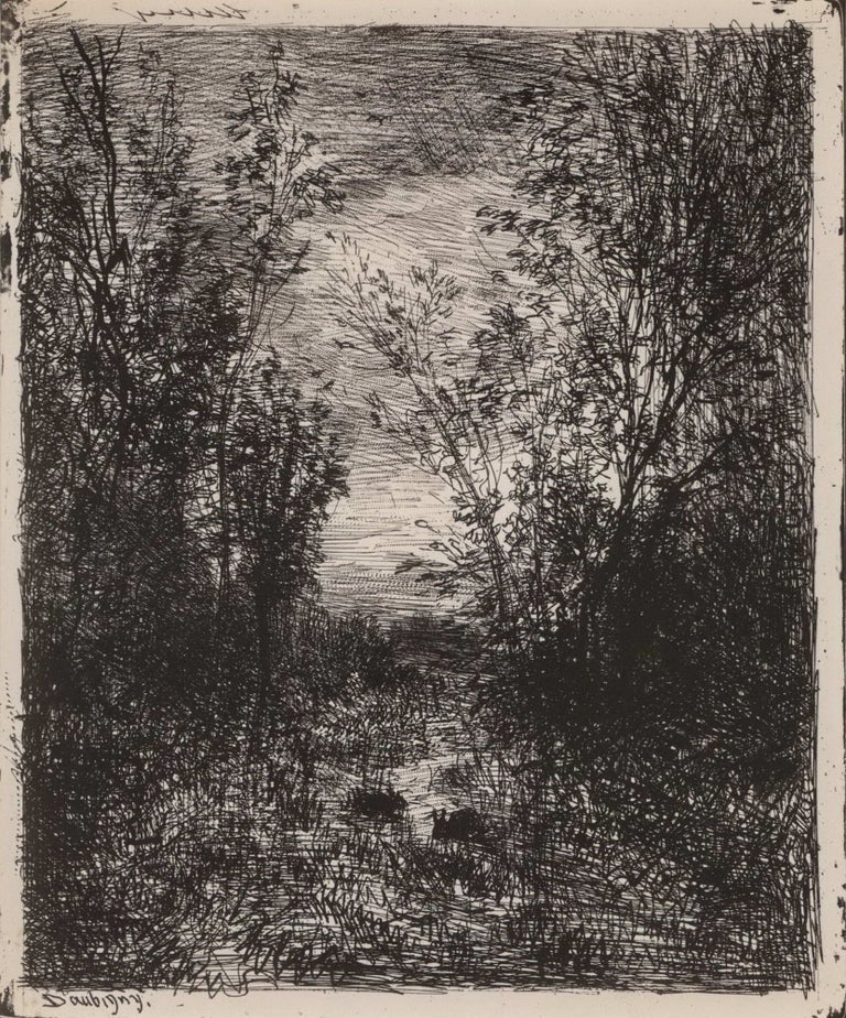 Item #CL168-38 The Brook In The Clearing. Charles-François Daubigny, French.