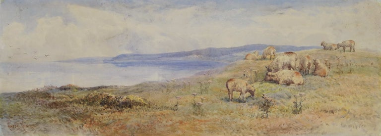 Item #CL168-68 Manx Coast Near Peel, and [Pastoral Landscape With Sheep]. Harry E. Hime, 1863-c1933 Brit.