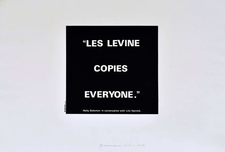 Item #CL168-90 Language ÷ Text + Syntax = Message. Les Levine, b.1935 Amer.