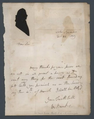 Item #CL169-1 Sir Joseph Banks Letter With Silhouette