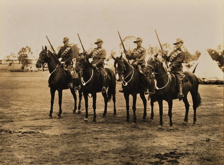 Item #CL169-100 [Four Australian Light Horsemen]. Hall, Co, active 1904-c1930s Aust.