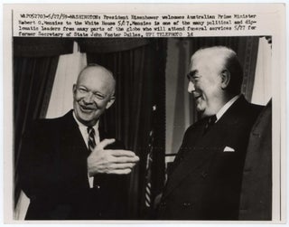 Item #CL169-147 [Two Press Photographs Concerning PM Robert Menzies Meeting Heads Of State