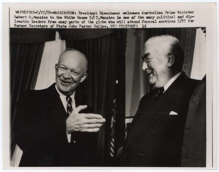 Item #CL169-147 [Two Press Photographs Concerning PM Robert Menzies Meeting Heads Of State]