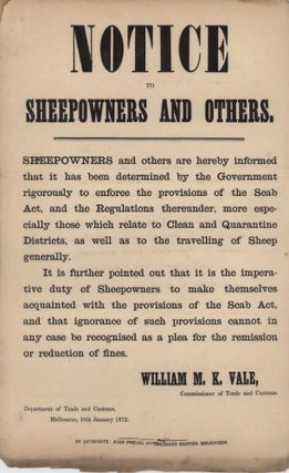 Item #CL169-34 Notice To Sheepowners [Sic] And Others