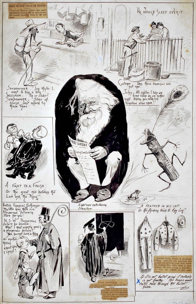 Item #CL169-71 [Henry Parkes, April Fool’s Day Cartoons]. Livingston Hopkins, Amer./Aust.