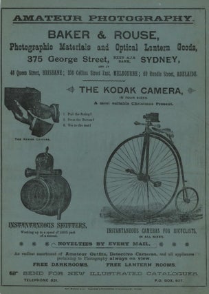 The Oxford Hotel, Sydney and Amateur Photography. Baker & Rouse, Photographic Materials And Optical Lantern Goods