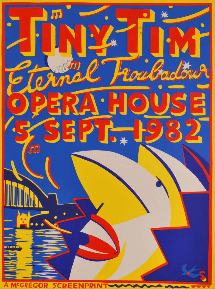 Item #CL171-152 Tiny Tim, “Eternal Troubadour”, Opera House. Martin Sharp, Aust.