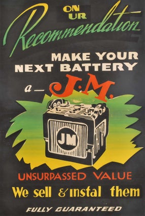 Item #CL171-30 On [O]ur Recommendation, Make Your Next Battery A “J.M.”