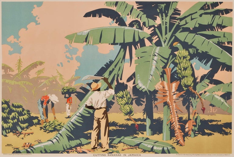 Item #CL171-39 Cutting Bananas In Jamaica. Frank Newbould, Brit.