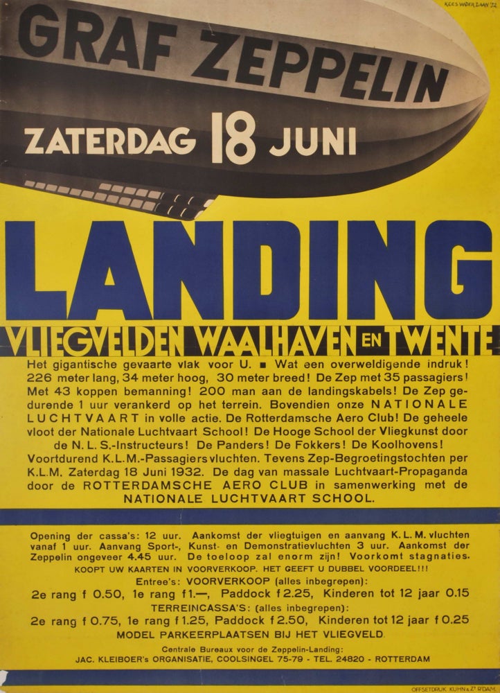 Item #CL171-43 Graf Zeppelin Landing. Kees van der Laan, Dutch.