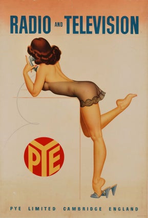 Item #CL171-68 Pye Radio And Television [Brunette Woman With Phone]. Archie Dickens, Brit