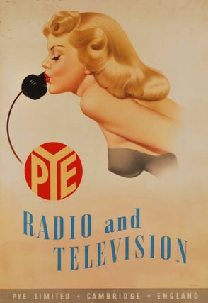 Item #CL171-69 Pye Radio And Television [Blonde Woman With Phone]. Archie Dickens, Brit