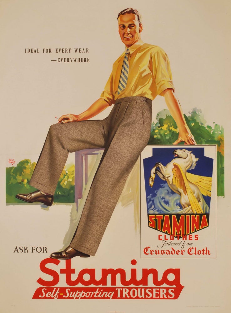 Item #CL171-81 Ask For Stamina Self-Supporting Trousers. Ideal For Every Wear, Everywhere. Walter Jardine, Aust.
