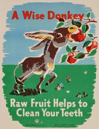 Item #CL171-86 A Wise Donkey: Raw Fruit Helps To Clean Your Teeth