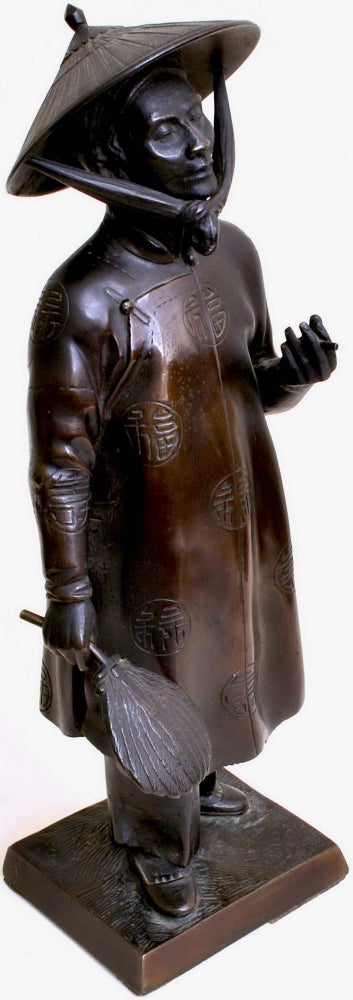 Item #CL173-145 [Vietnamese Figurine With Detachable Fan]. K M. Ishikawa, Japanese.