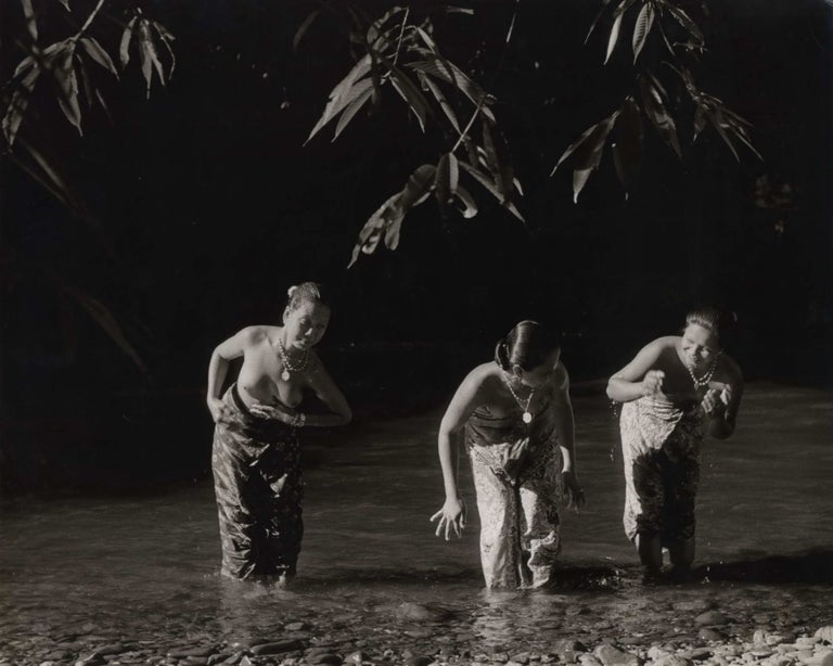 Item #CL173-157 [Women And Girls Bathing At A River, Borneo]. K F. Wong, Malaysian.