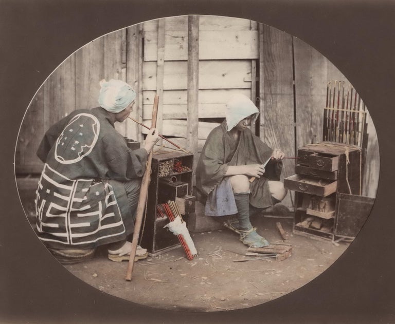 Item #CL173-59 [“Kiseru” Smoking Pipe Craftsmen At Work, Japan]. Attrib. Felice Beato, Brit.