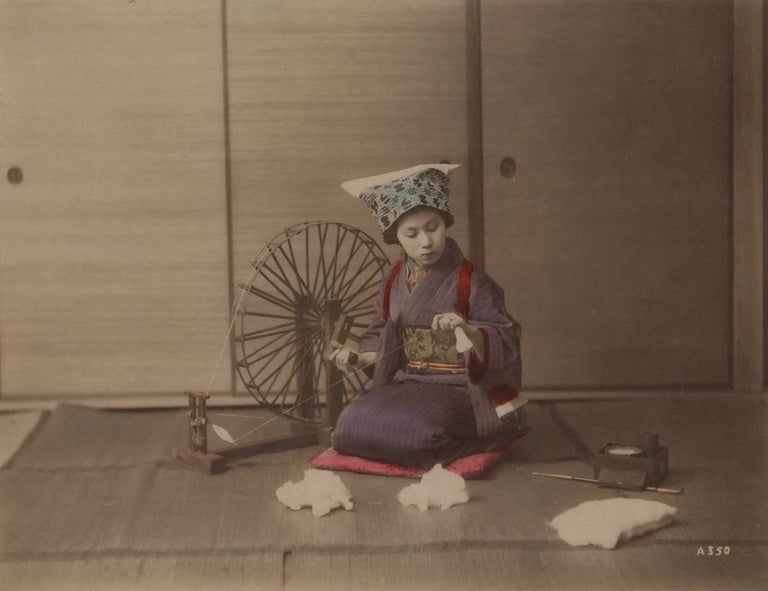 Item #CL173-68 [Young Woman With Spinning Wheel, Japan]