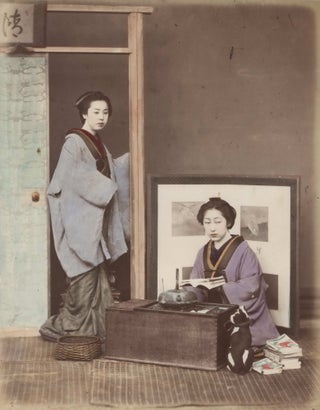 [Japanese Women With Mirror And Fan, And With Writing Desk]