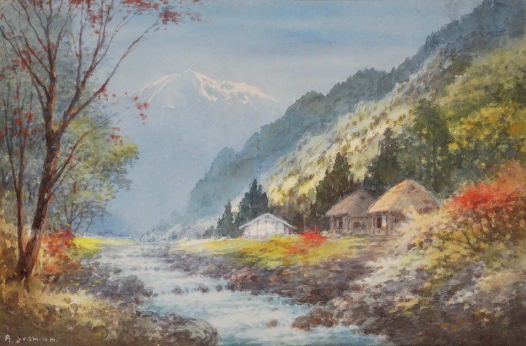 Item #CL173-86 [Homes By A Mountain Stream]. active Japanese, s.