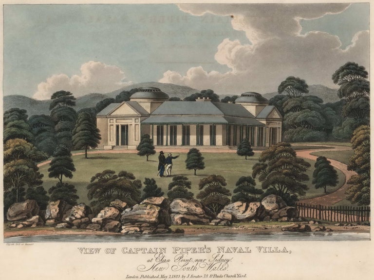 Item #CL174-7 View Of Captain Piper’s Naval Villa, At Eliza Point, Near Sidney [sic], New South Wales. Joseph Lycett, c1775-c1828 Aust.