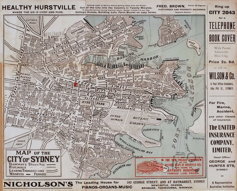 Item #CL174-83 Map Of The City Of Sydney
