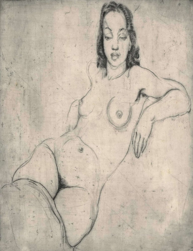Item #CL175-12 [Reclining Female Nude]. Aino Bach, Estonian.
