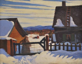 Item #CL175-146 [Winter Scene With Figure At Farm Gate]. H. Leslie Smith, Canadian
