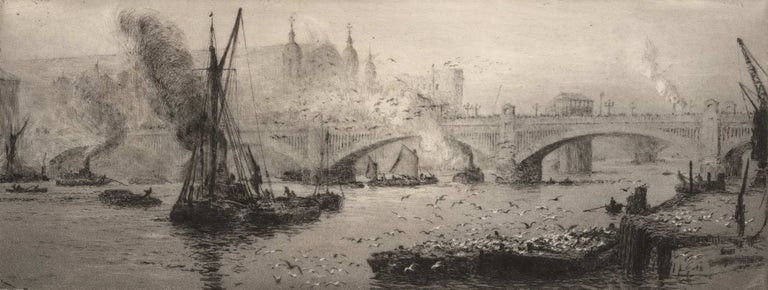 Item #CL175-162 [Southwark Bridge, London, England]. William Lionel Wyllie, British.