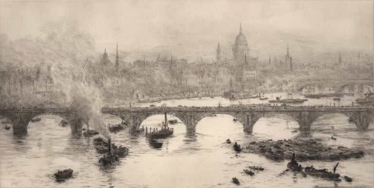 Item #CL175-164 [Westminster Bridge And St Paul’s On The Thames, London, England]. William Lionel Wyllie, British.