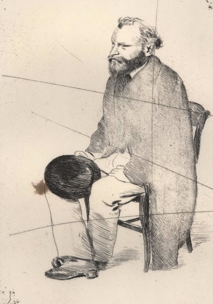 Item #CL175-45 Manet Seated, Turned To The Left. Edgar Degas, French.