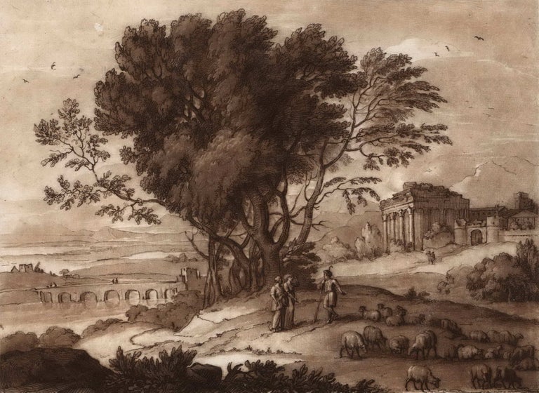 Item #CL175-94 A Landscape With Ruins Of A Temple. After Claude Lorrain, c. French.