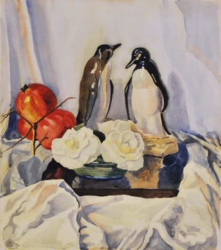 Item #CL176-106 [Still Life With Penguin Figurines And Pomegranates]. fl. Aust., s