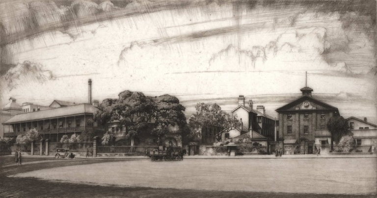 Item #CL176-139 [Macquarie Street, Showing Royal Mint And Hyde Park Barracks, Sydney]. Edward Warner, Australian.